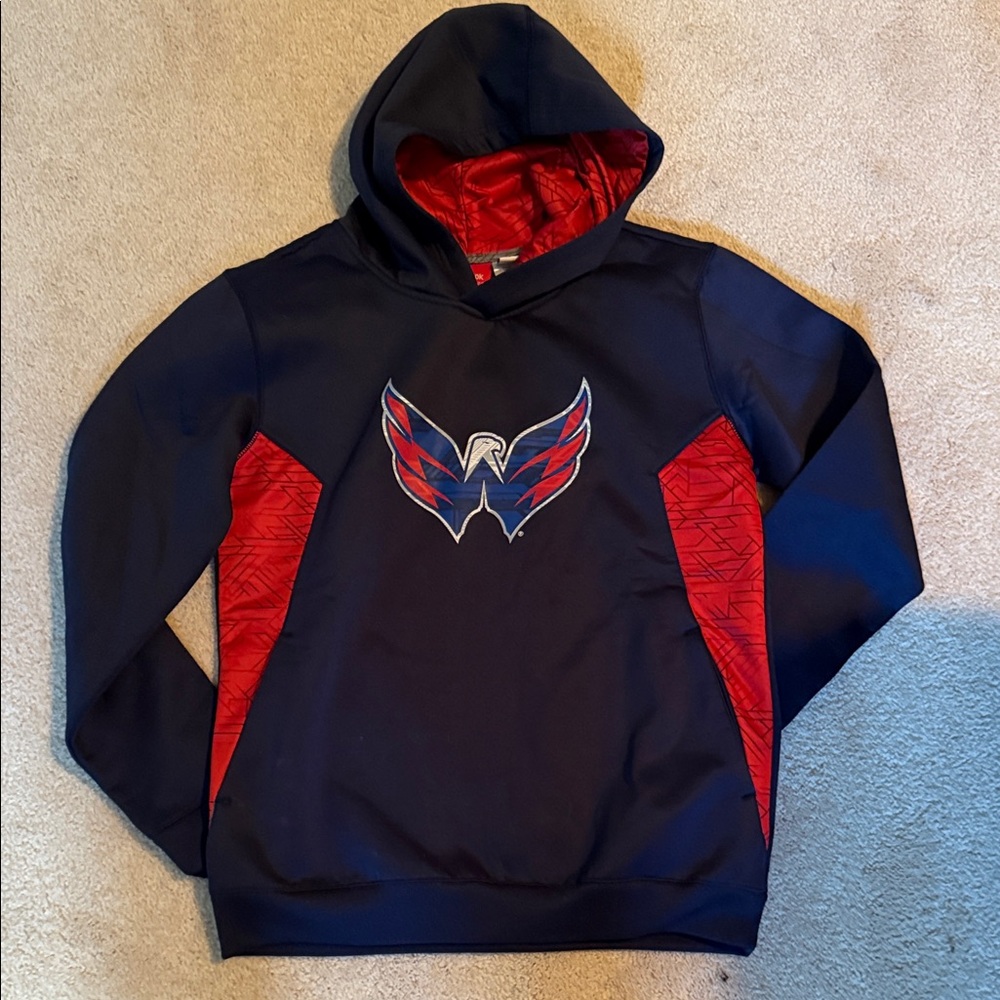 Reebok Black and Red Washington Capitals Hoodie